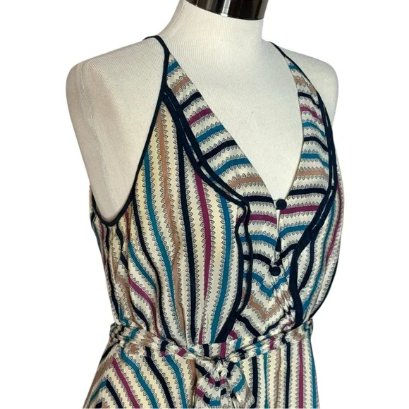 ANTHROPOLOGIE GIRLS FROM SAVOY GULL WING STRIPED SLEEVELESS SILK DRESS - Picture 5 of 15